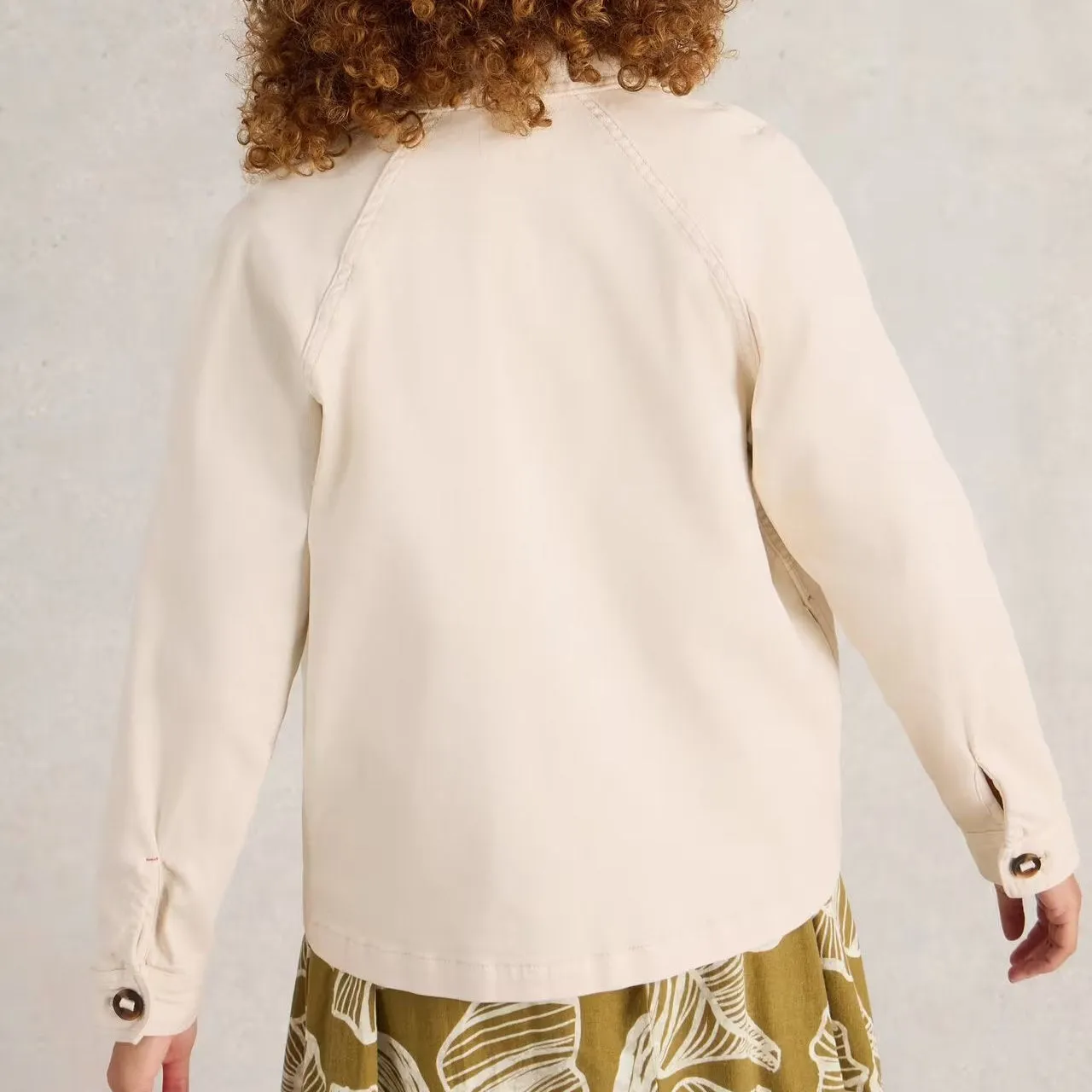 White Stuff Eden Denim Collared Jacket in Light Natural