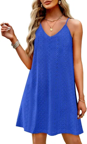 WIHOLL Swimsuit Cover Up for Women Crochet Hollow Out Summer V Neck Dresses 2025