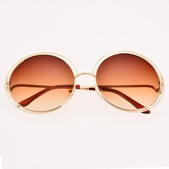 Women Retro Style Casual Round Eyewear Sunglasses
