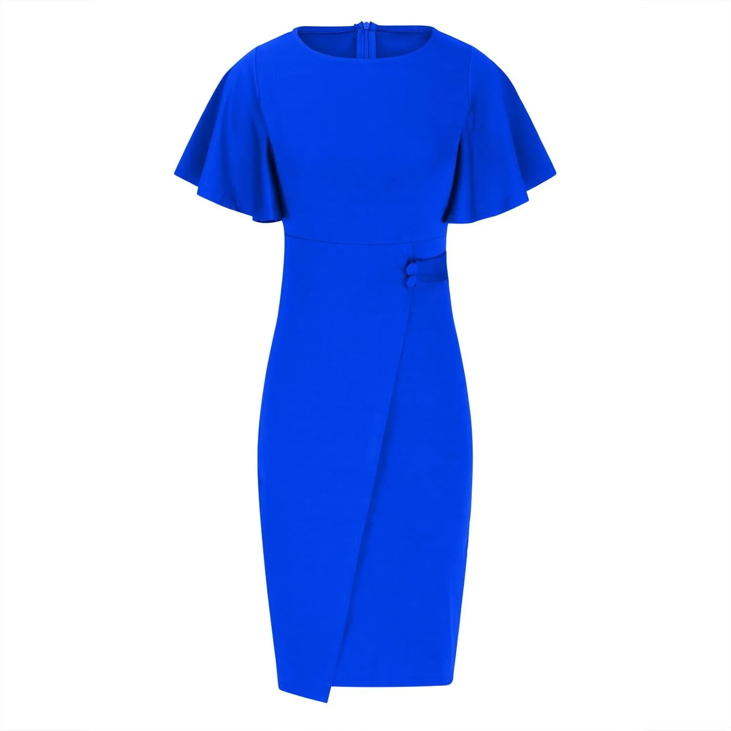Women's 2024 Ruffle Dress Midi Dress Crew Neck Flowy Swing Tiered Fall Casual Knee Length Plus Size Dresses