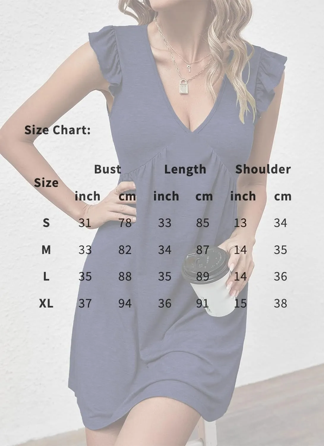 Women's 2025 Summer Beach Vacation Sexy Deep V Neck Dresses Casual Ruffle Cap Sleeve Loose Fit Short Mini Sundress