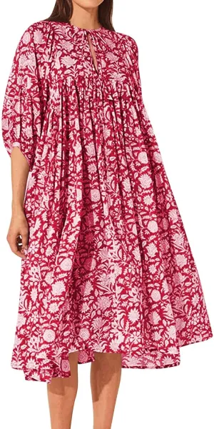 Womens Boho Maxi Dresses Summer Floral 3/4 Puff Sleeve Flowy Swing Tiered Long Beach Sundresses Vacation Outfits