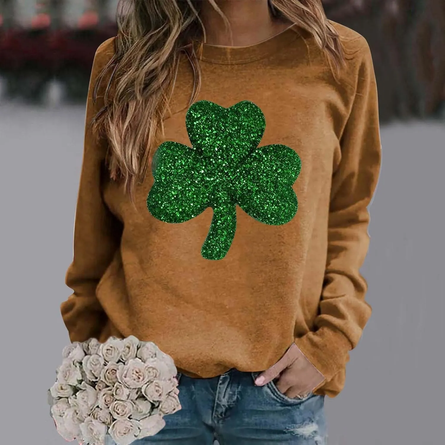 Womens Crewneck Sweatshirts Funny Saint Patricks Day Hoodies Irish Sweatshirts for St Pattys Day Party Fun Hoodie