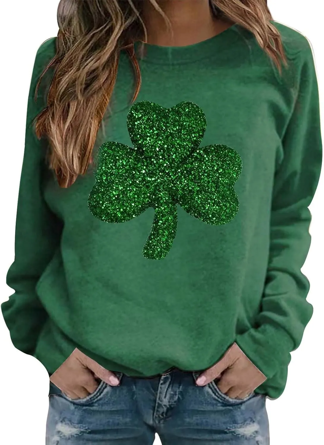 Womens Crewneck Sweatshirts Funny Saint Patricks Day Hoodies Irish Sweatshirts for St Pattys Day Party Fun Hoodie