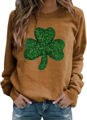 Womens Crewneck Sweatshirts Funny Saint Patricks Day Hoodies Irish Sweatshirts for St Pattys Day Party Fun Hoodie