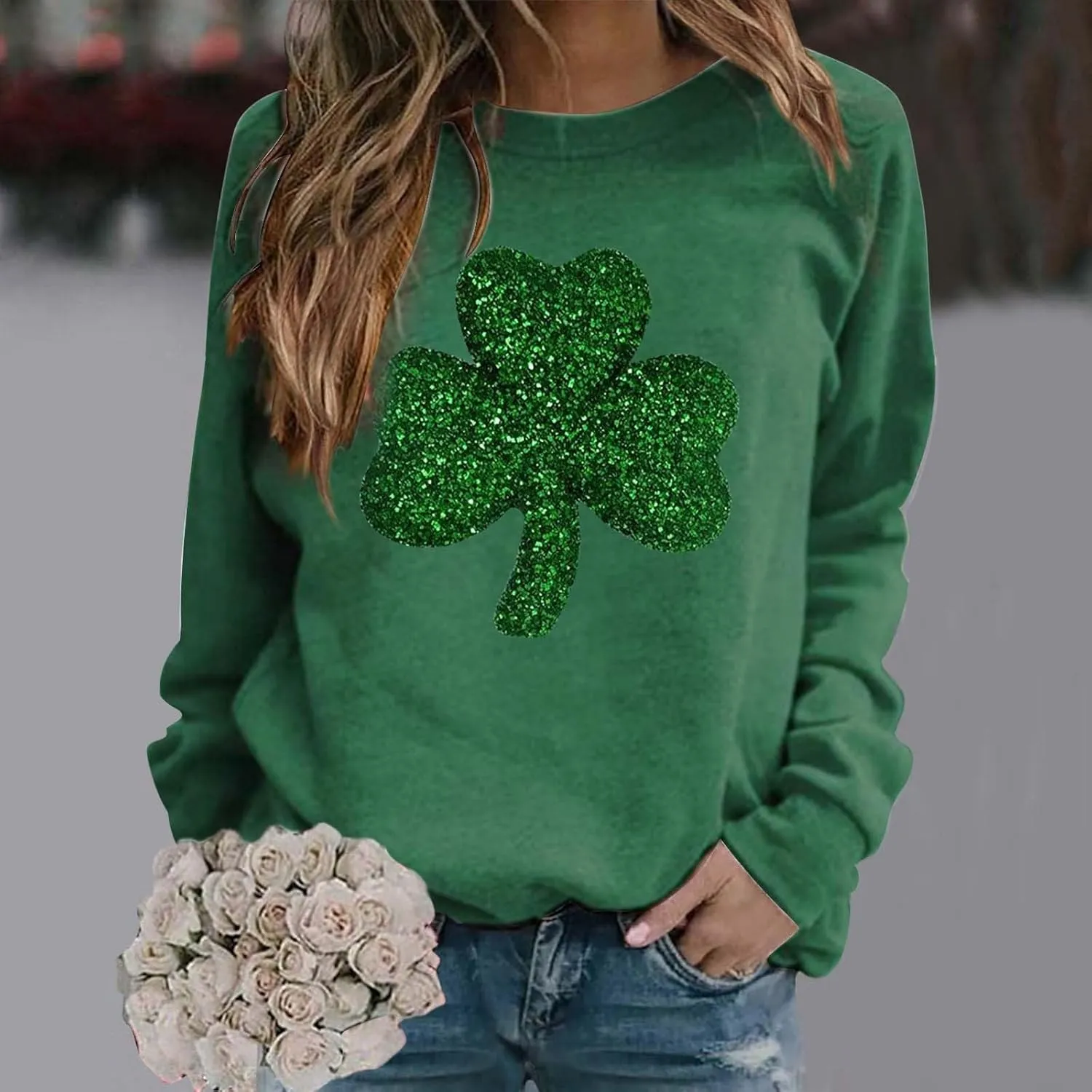 Womens Crewneck Sweatshirts Funny Saint Patricks Day Hoodies Irish Sweatshirts for St Pattys Day Party Fun Hoodie