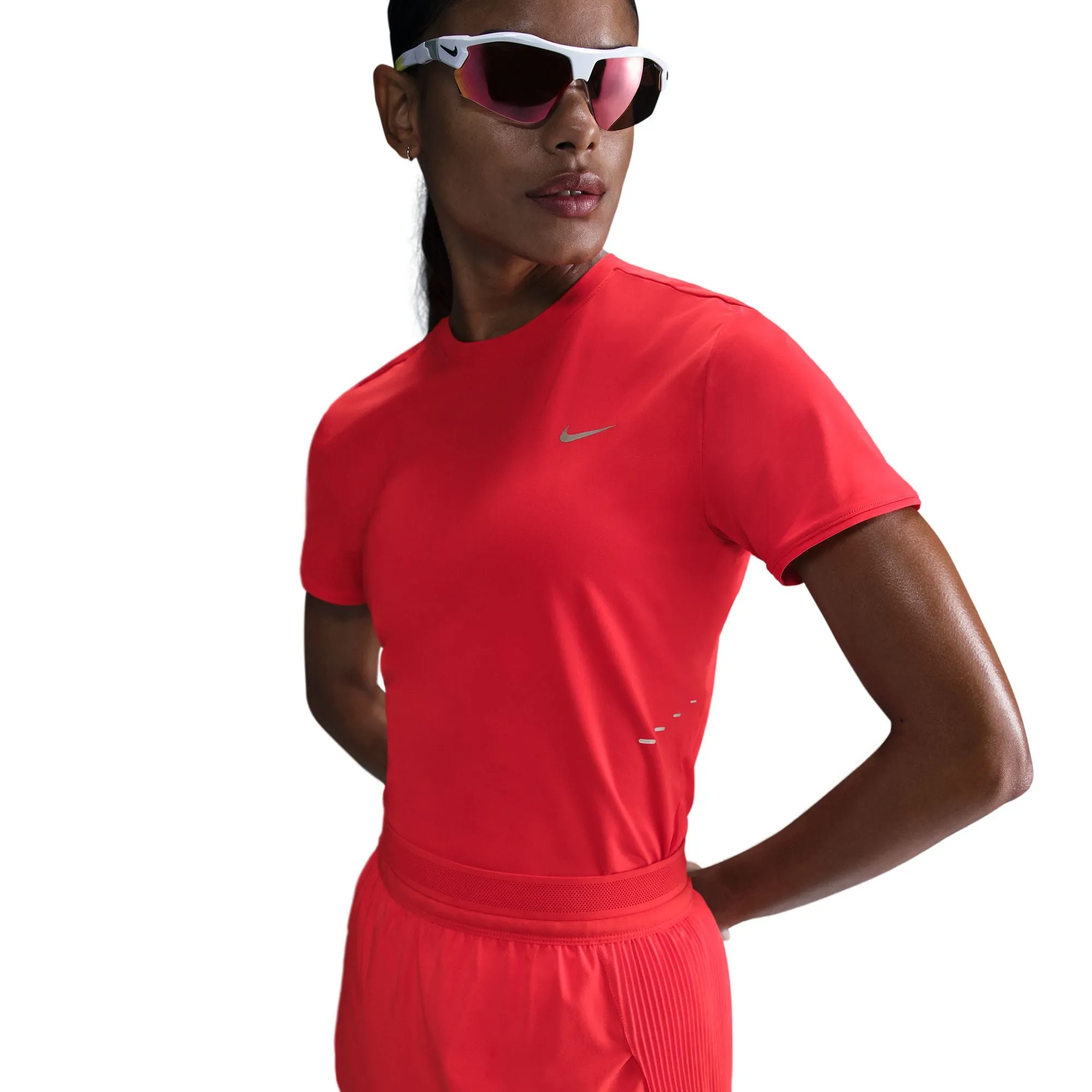 Women's DRI-FIT ADV Aeroswift Mid-Rise Brief-Lined 3" Running Shorts (696 - LT Crimson/Black)