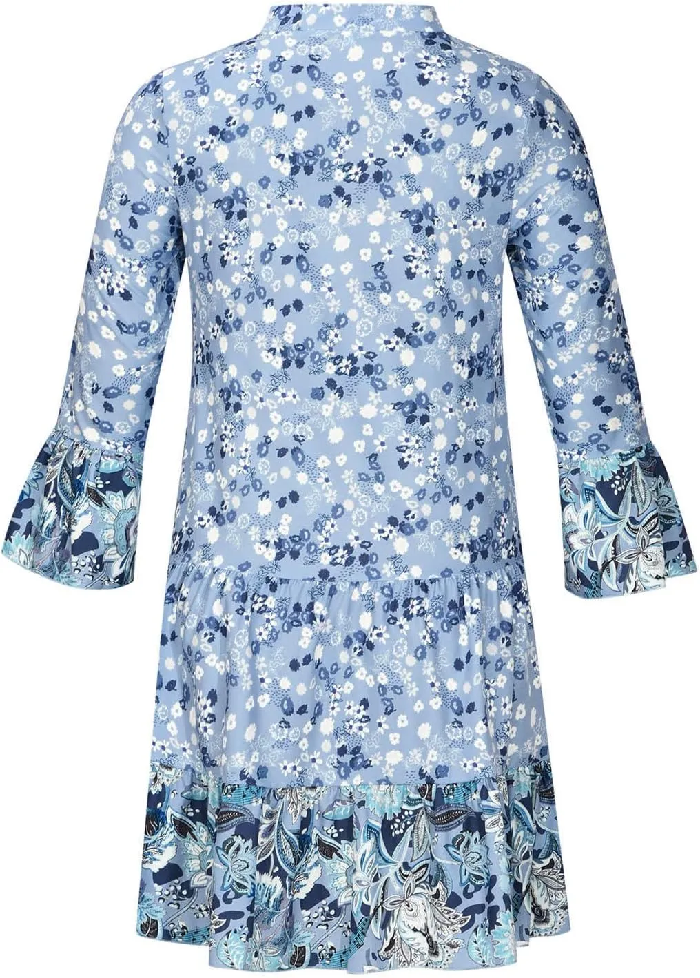 Womens Fall Dresses 2024 Boho Floral Ruffle Long Sleeve Maxi Dress Casual Flowy Swing Tiered Cocktail Party Dresses
