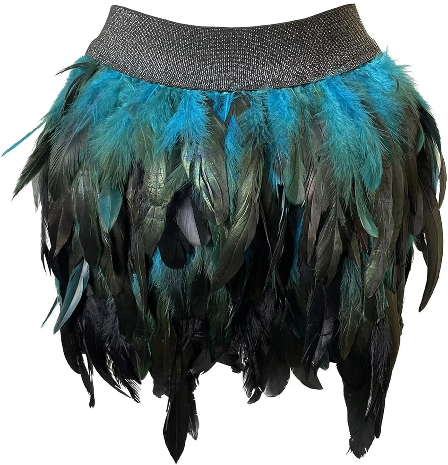 Womens Mardi Gras Exotic Wild Colorful Fun Feather Skirt Skirt Teens Rockabilly Skirt Pleated Midi Skirt Princess