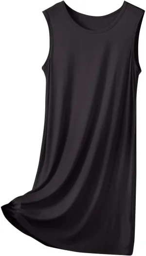 Women's Modal Nightgown Sleeveless Tank Dress Summer Casual Loose Fit Round Neck Sleepwear Comfy Soft Short Dresses