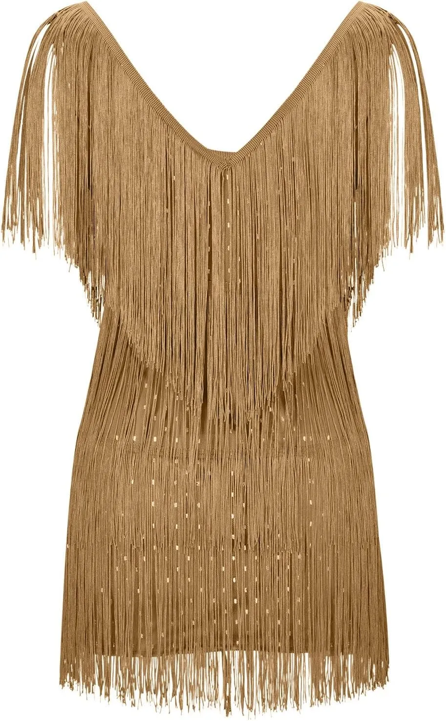 Women's Novelty Dress Fringe V Neck Dresses Sexy Sleeveless Fashion Party Outfits Performance Off Shoulder Dress