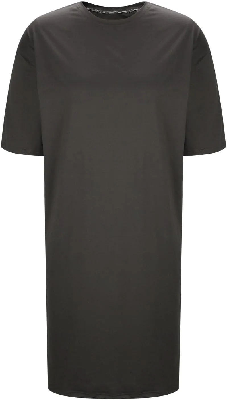 Women's Oversized Tshirt Dresses Short Sleeve Casual Shift-Dress Summer Soft Crewneck Tunic Dress Knee Length