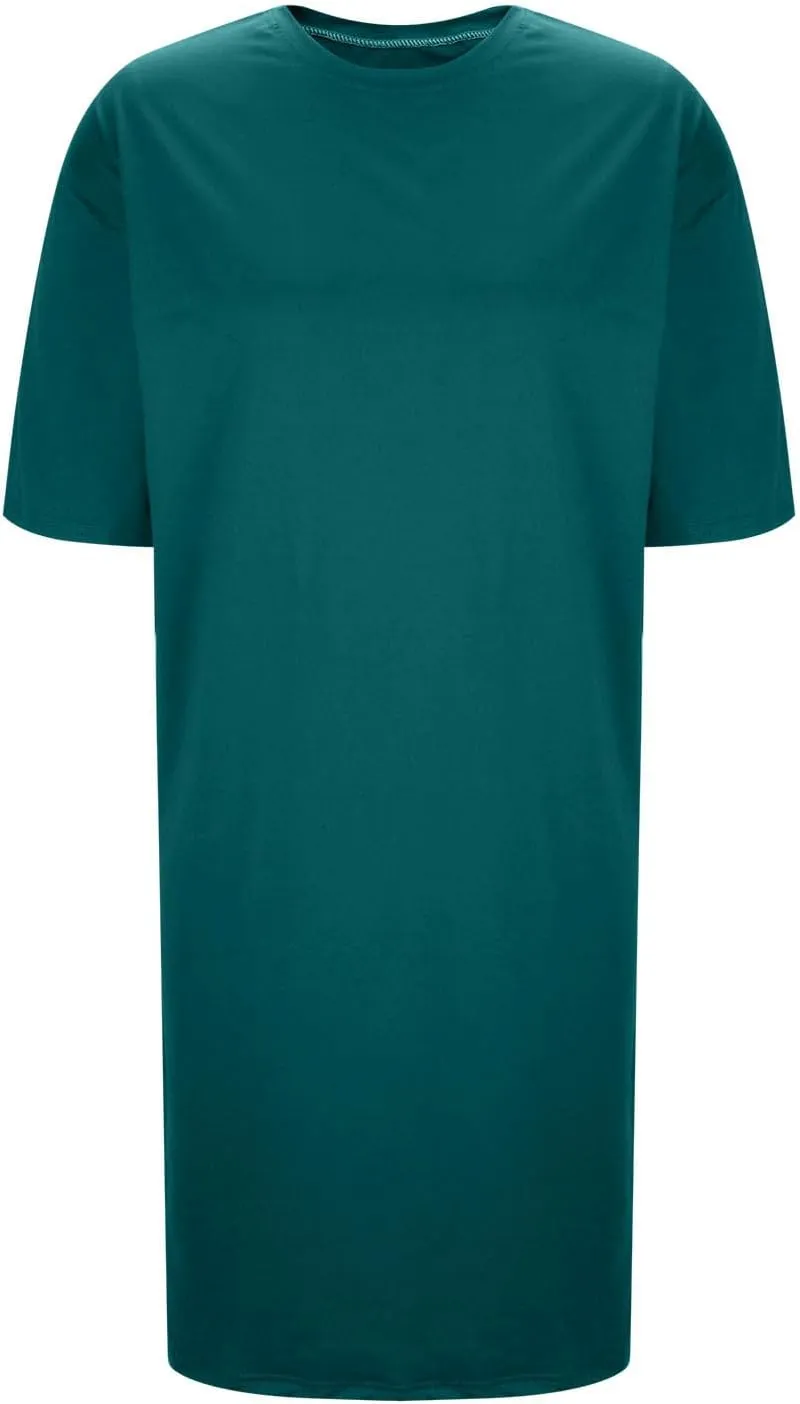 Women's Oversized Tshirt Dresses Short Sleeve Casual Shift-Dress Summer Soft Crewneck Tunic Dress Knee Length