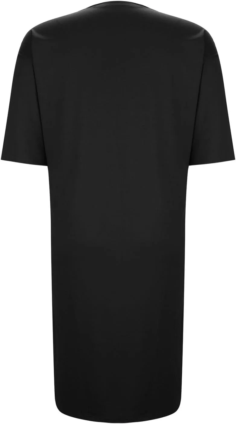 Women's Oversized Tshirt Dresses Short Sleeve Casual Shift-Dress Summer Soft Crewneck Tunic Dress Knee Length