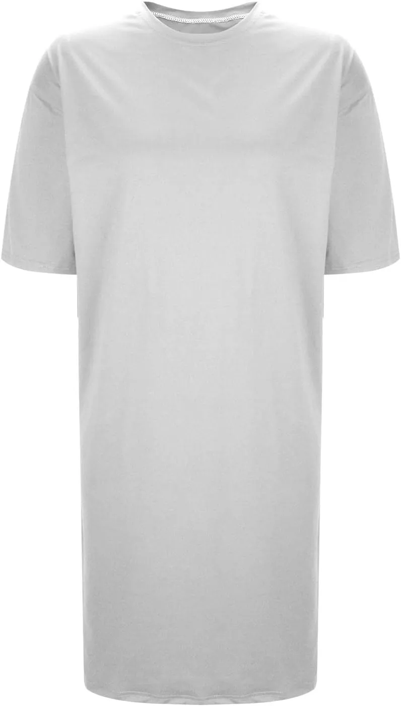 Women's Oversized Tshirt Dresses Short Sleeve Casual Shift-Dress Summer Soft Crewneck Tunic Dress Knee Length