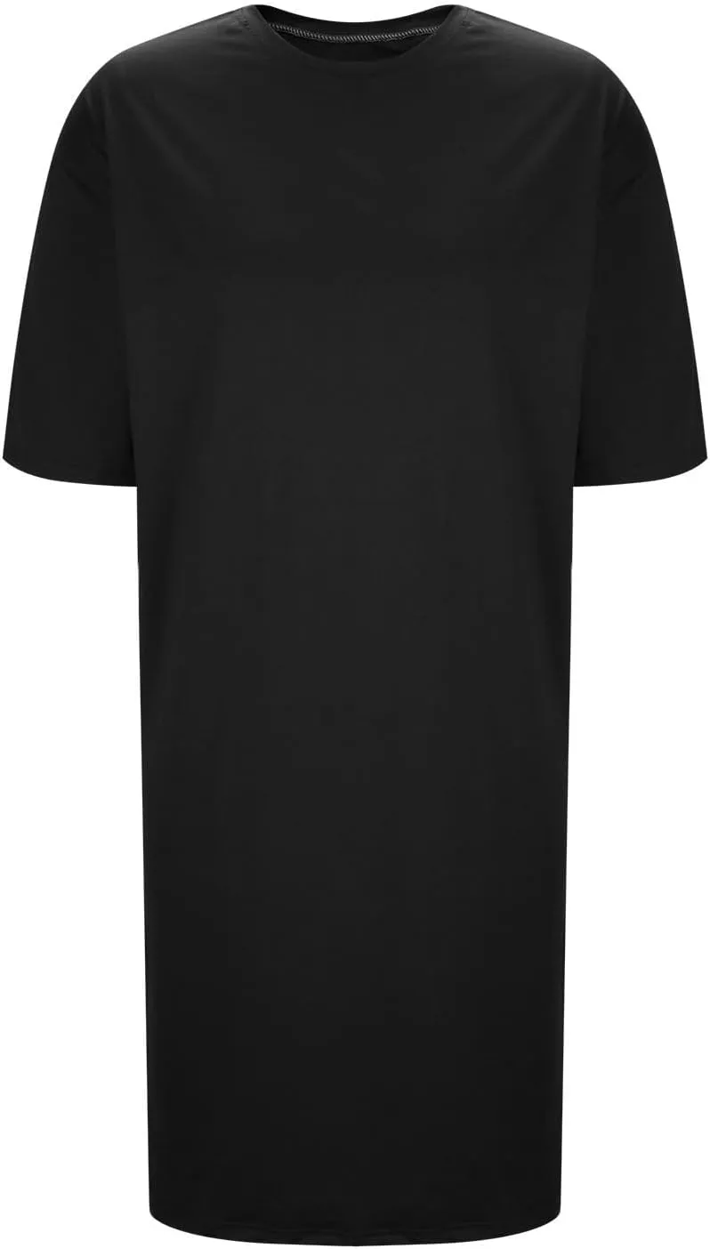 Women's Oversized Tshirt Dresses Short Sleeve Casual Shift-Dress Summer Soft Crewneck Tunic Dress Knee Length
