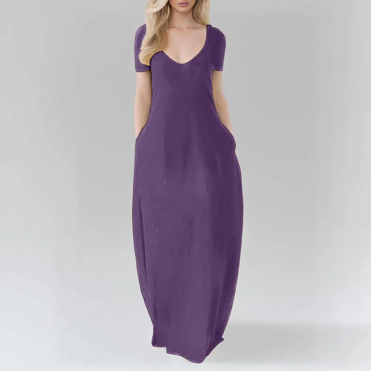 Women's Plus Size Maxi Dresses for Women Summer Short Sleeve Casual 2025 Long Dress Great Dresses for Women Plus