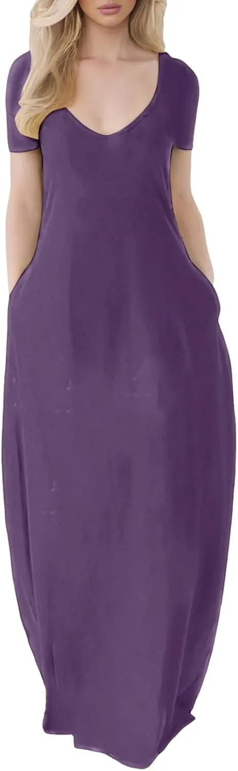 Women's Plus Size Maxi Dresses for Women Summer Short Sleeve Casual 2025 Long Dress Great Dresses for Women Plus