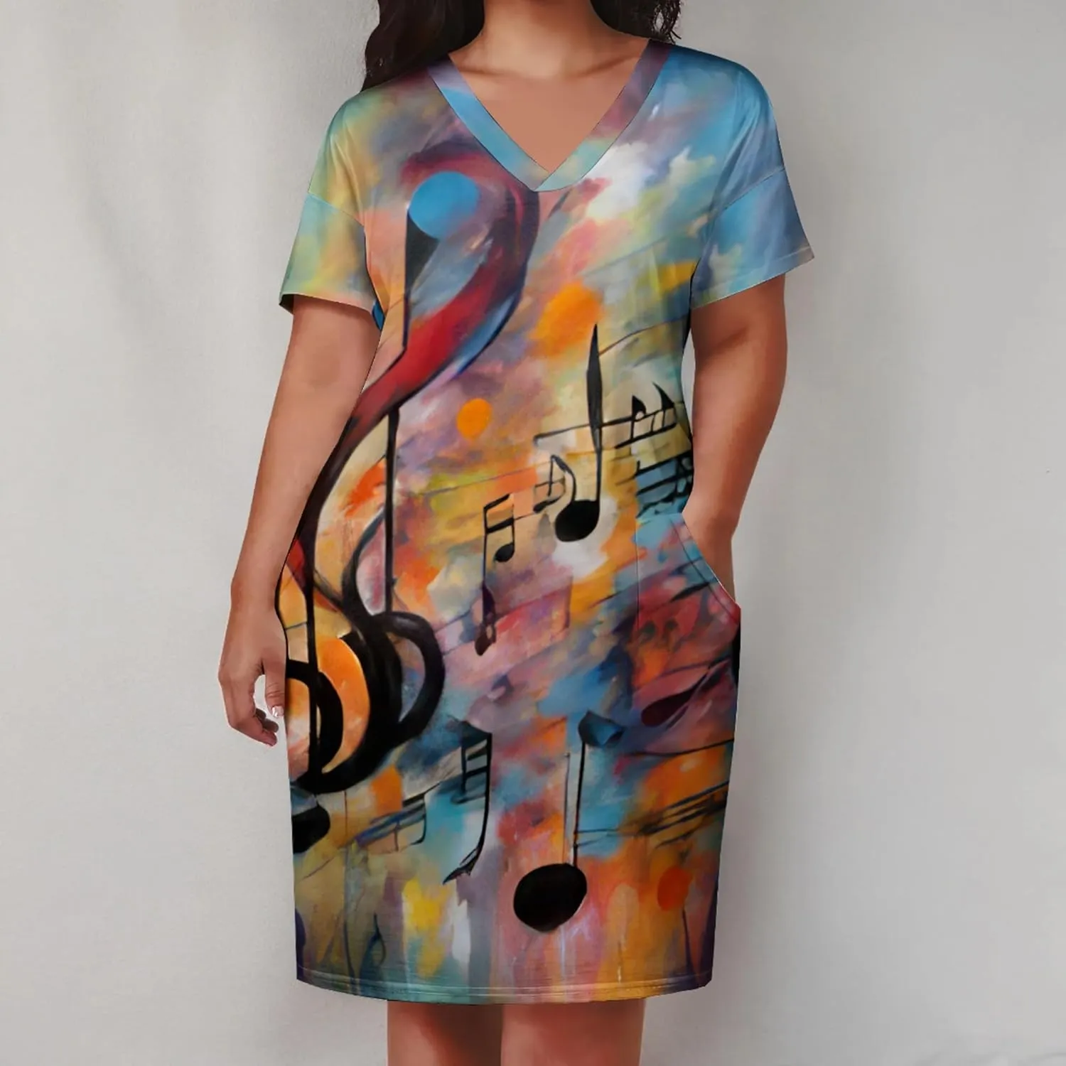 Women's Plus Size Summer Midi Dress Casual Short Sleeve Beach Baggy Long Dresses with Pocket