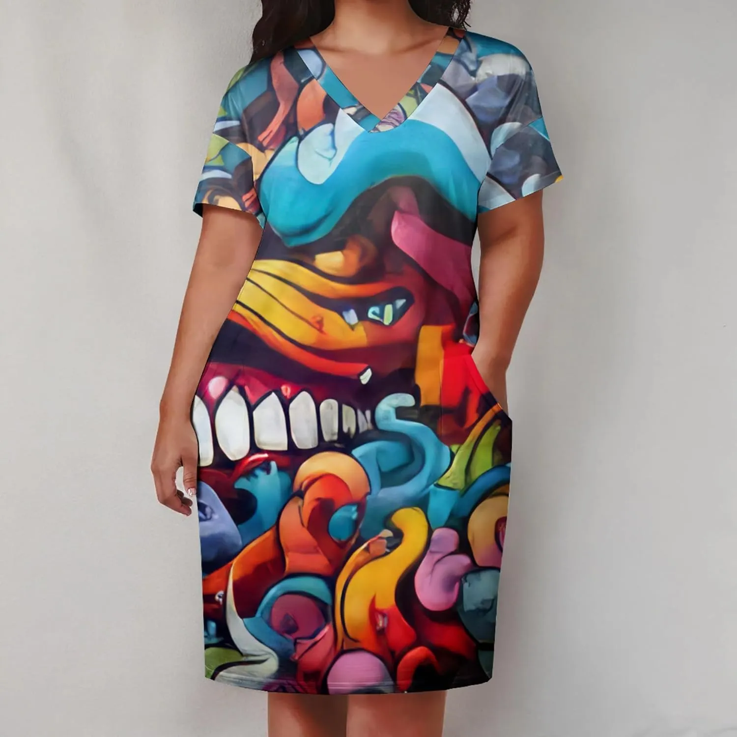 Women's Plus Size Summer Midi Dress Casual Short Sleeve Beach Baggy Long Dresses with Pocket