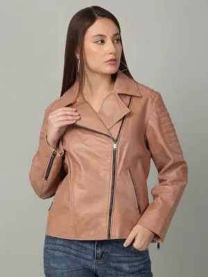 Women's Rose Leather Biker Jacket