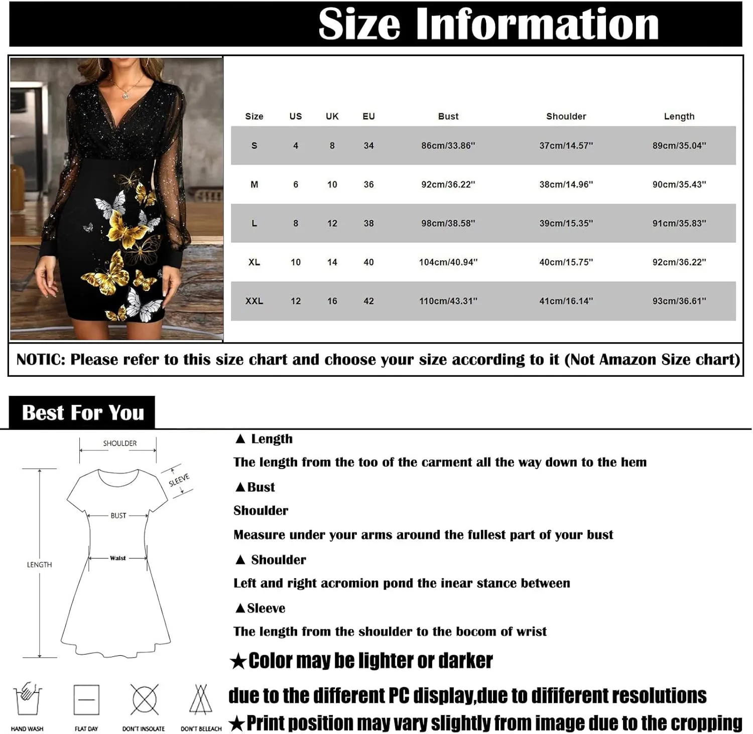 Women's Sexy Elegant Trendy Long Sleeve V-Neck Sequin Lace Mesh Midi Cocktail Party Dresses, S-2XL