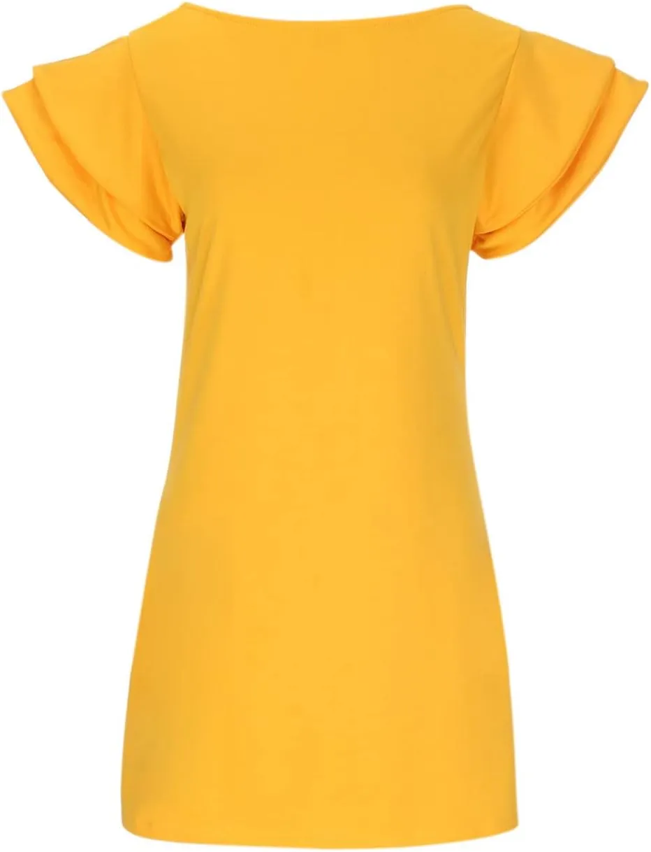 Women's Summer Dresses 2025 Coverup Sexy Dress Casual Ruffle Short Sleeve Fashion Sundresses Outfits for Beach