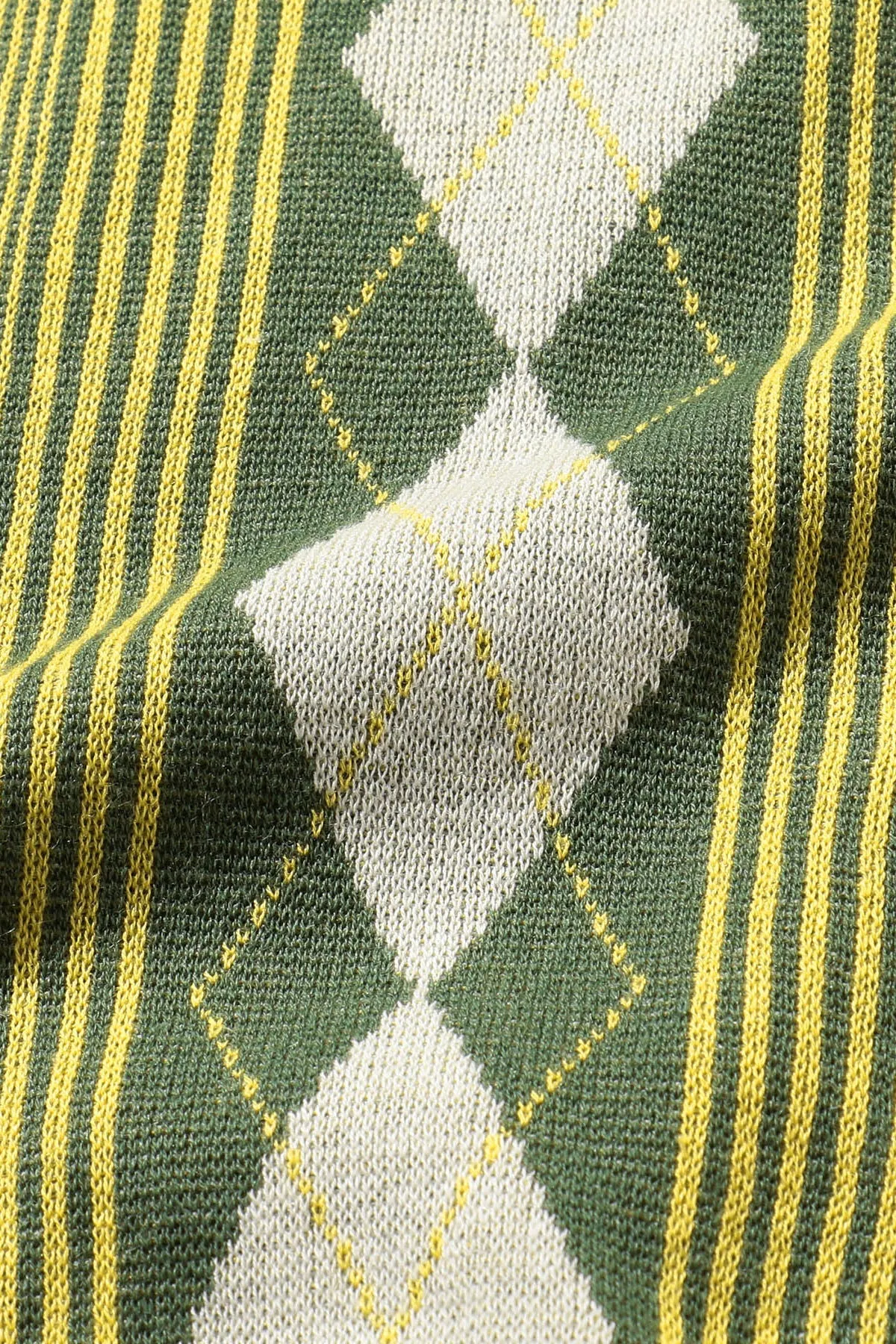 Zip Knit Polo Stripe - Green
