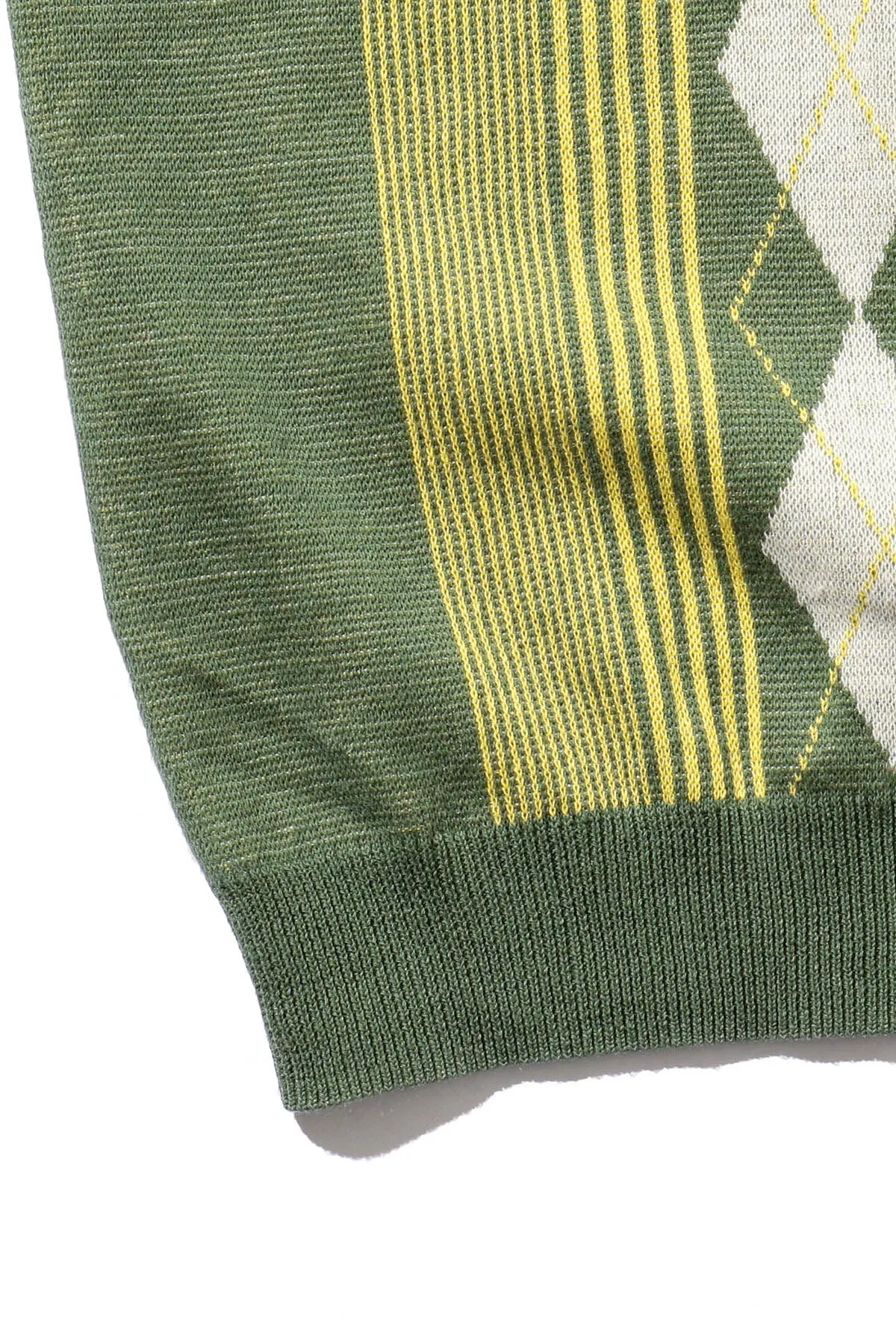 Zip Knit Polo Stripe - Green