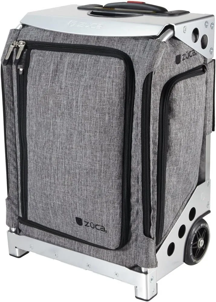 ZUCA Navigator 20-inch Suitcase Carry-On Luggage: Airline Approved, Built-In Seat & Ultimate Organization  Smooth Suitcases Wheels for Effortless Travel - Heather Gray Bag, Silver Frame
