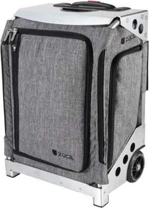 ZUCA Navigator 20-inch Suitcase Carry-On Luggage: Airline Approved, Built-In Seat & Ultimate Organization  Smooth Suitcases Wheels for Effortless Travel - Heather Gray Bag, Silver Frame